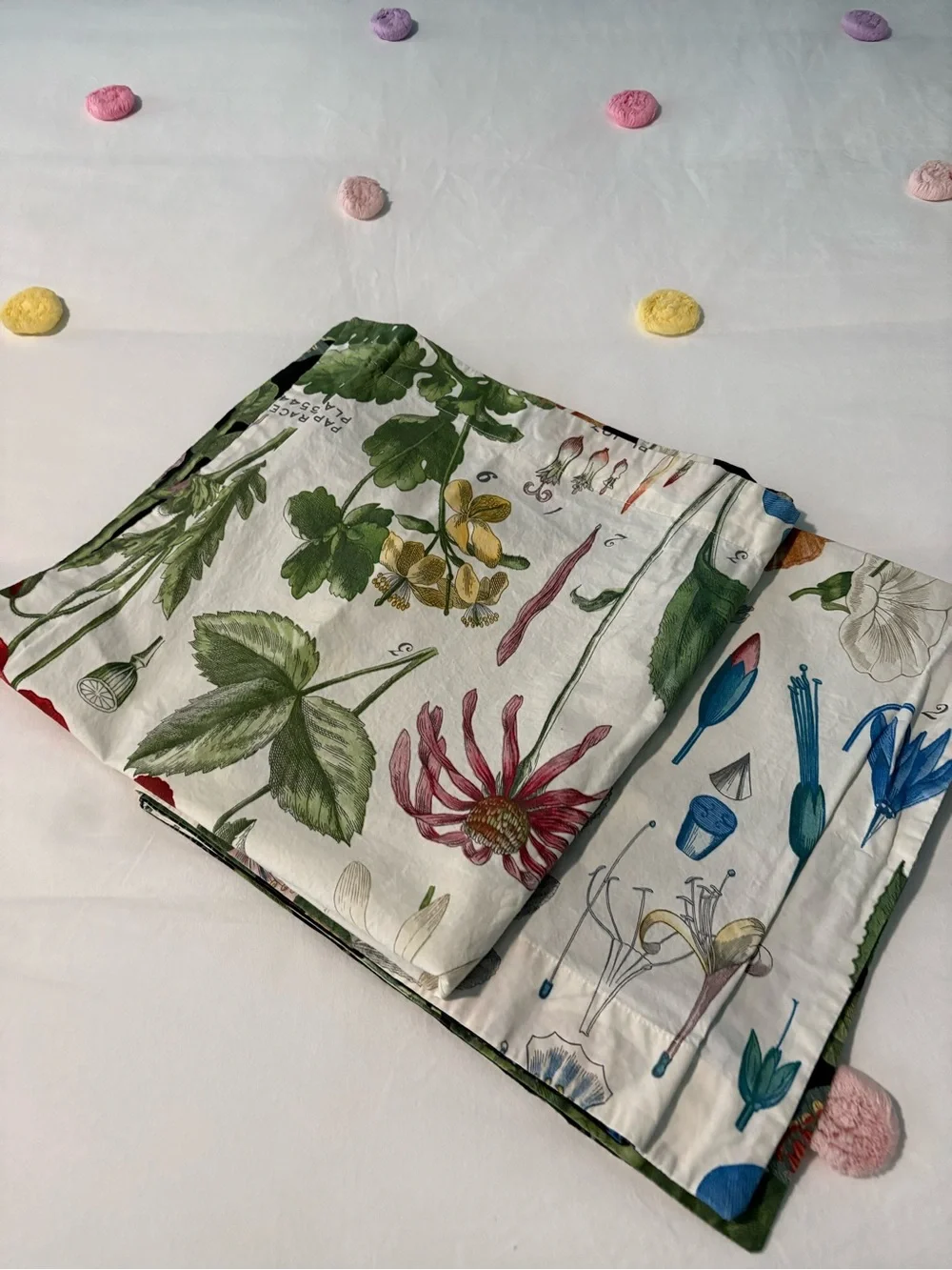 Pottery Barn King Duvet Botanical Print with 3 Euro Shams